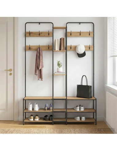 Appendiabiti con panca per scarpe Rovere Artigianale