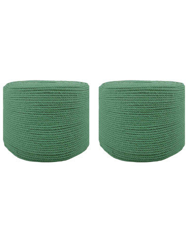 Spago di Cotone 2 pz 2 mm 100 m Verde 100% Cotone