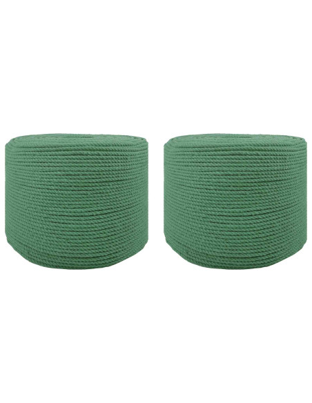 Spago di Cotone 2 pz 2 mm 100 m Verde 100% Cotone