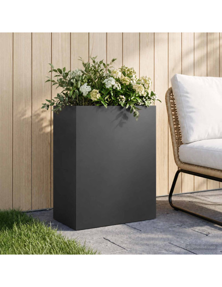 Vaso da giardino Nero 40 x 20 x 40 cm Acciaio laminato a freddo