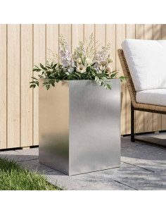Vaso da giardino Argento 40 x 40 x 75 cm Acciaio Inox