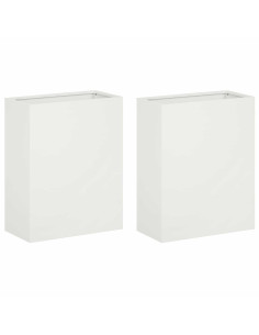 Vaso da giardino 2 pz Bianco 40 x 20 x 50 cm 2