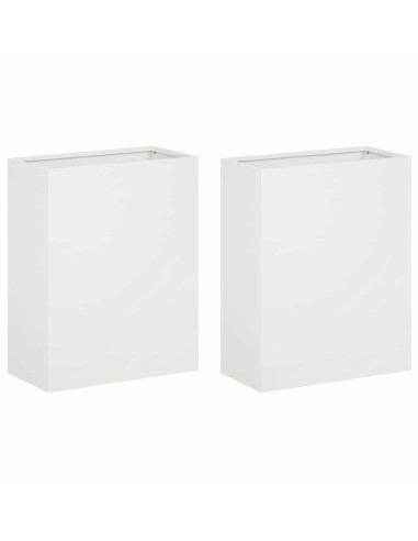 Vaso da giardino 2 pz Bianco 40 x 20 x 50 cm