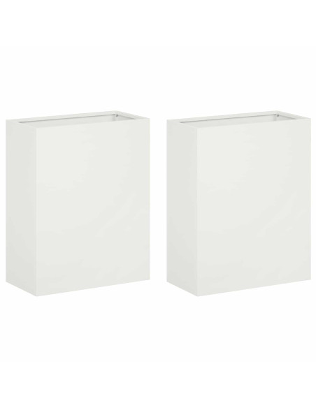Vaso da giardino 2 pz Bianco 40 x 20 x 50 cm