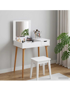 Tavolo da Trucco FAUSKE Bianco 76 x 50 x 78 cm