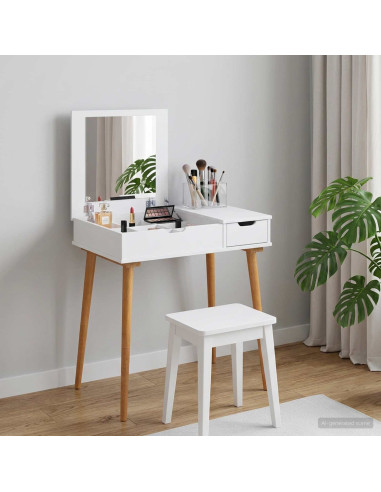 Tavolo da Trucco FAUSKE Bianco 76 x 50 x 78 cm
