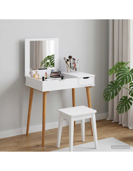 Tavolo da Trucco FAUSKE Bianco 76 x 50 x 78 cm