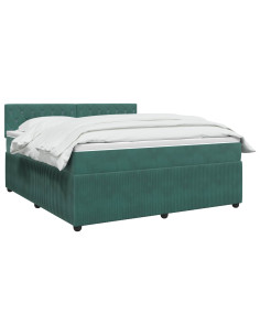 Letto box spring con materasso Verde Scuro 140 x 200 cm Velluto 2