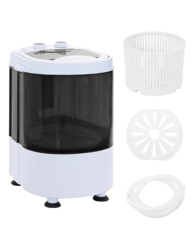 Mini lavatrice con vasca singola 2,6 kg Nero e Bianco