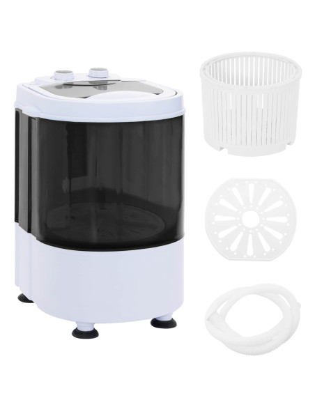 Mini lavatrice con vasca singola 2,6 kg Nero e Bianco