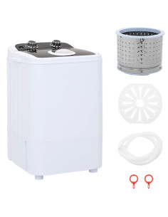 Mini lavatrice con vasca singola 4,6 kg Nero e Bianco 2