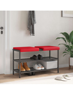 Cuscino per panchina 2 pz Similpelle Rosso Profondità 35 cm