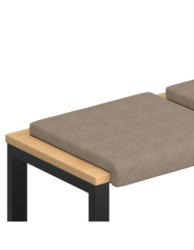 Cuscino per panchina 2 pz Microfibra Tortora Profondità 35 cm