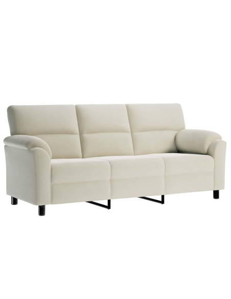 Set di divani 3 pz Crema Velluto
