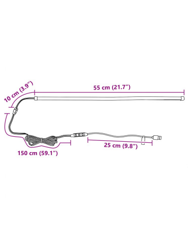 Striscia LED 55 cm Multicolore PVC