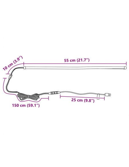 Striscia LED 55 cm Multicolore PVC