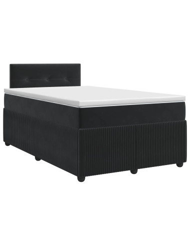 Letto box spring con materasso Nero 120 x 190 cm Velluto