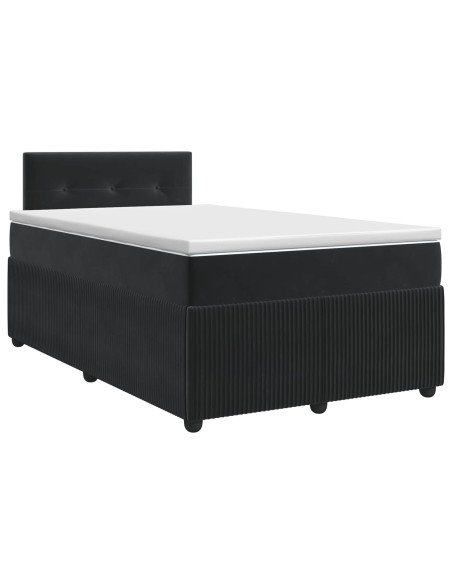 Letto box spring con materasso Nero 120 x 190 cm Velluto
