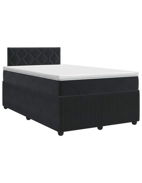 Letto box spring con materasso Nero 120 x 190 cm Velluto