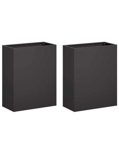 Vaso da giardino 2 pz Nero 40 x 20 x 40 cm