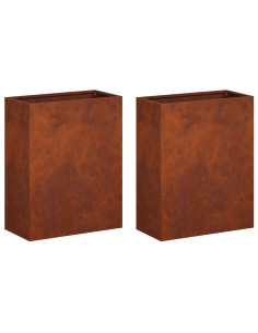 Vaso da giardino 2 pz Ruggine 40 x 20 x 50 cm Acciaio Corten 2
