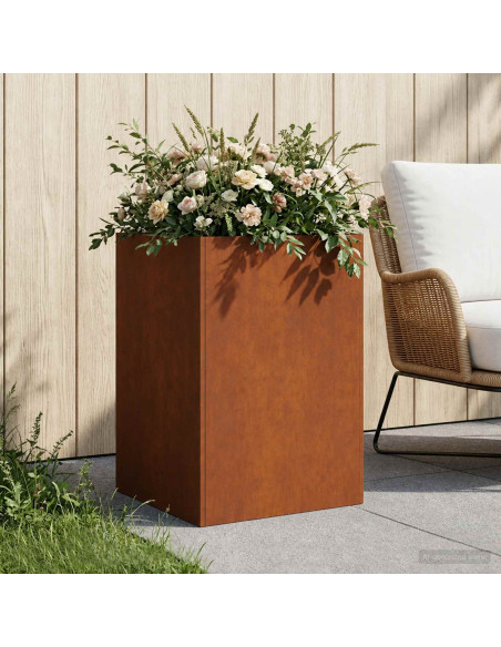 Vaso da giardino Ruggine 50 x 50 x 75 cm Acciaio Corten