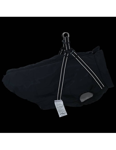 Cappotto Cani con Imbracatura Impermeabile Riflettente Nero L52