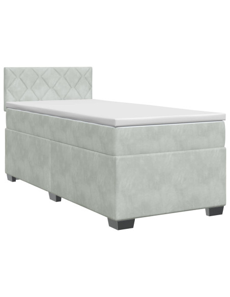 Letto box spring con materasso Grigio Chiaro 90 x 190 cm