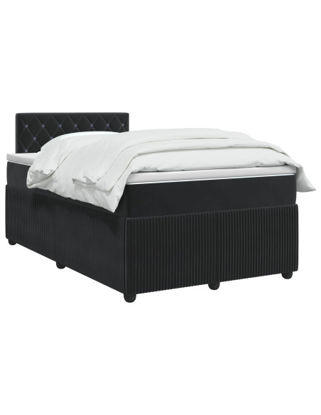 Letto box spring con materasso Nero 120 x 190 cm Velluto