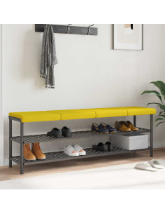 Cuscino per panchina 4 pz Tessuto Giallo Chiaro