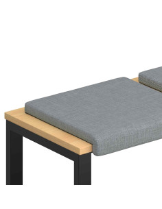Cuscino per panchina 4 pz Tessuto Grigio Chiaro 2