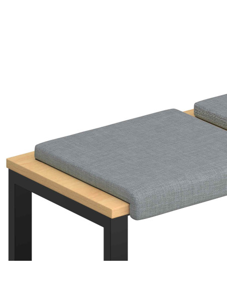 Cuscino per panchina 4 pz Tessuto Grigio Chiaro