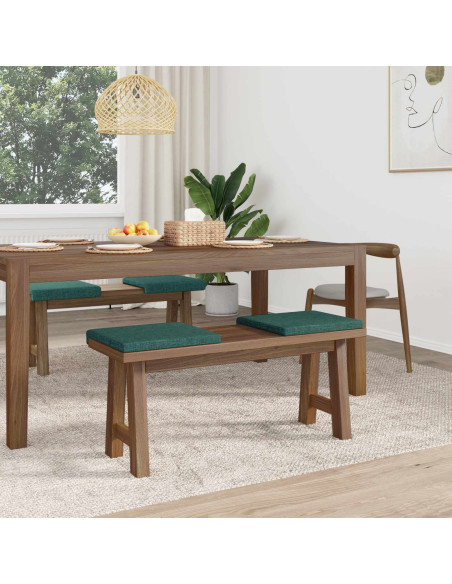 Cuscino per panchina 4 pz Tessuto Verde Scuro Profondità 35 cm