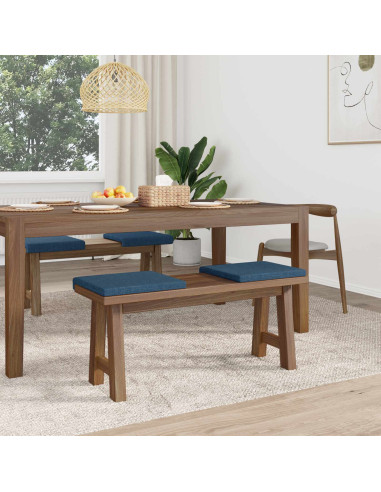 Cuscino per panchina 4 pz Tessuto Blu Profondità 35 cm
