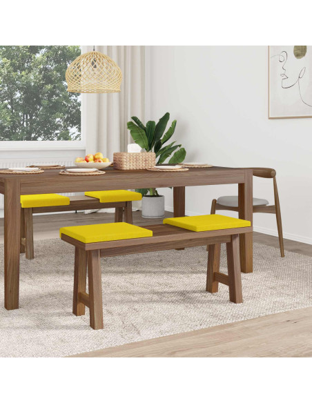 Cuscino per panchina 4 pz Tessuto Giallo Chiaro