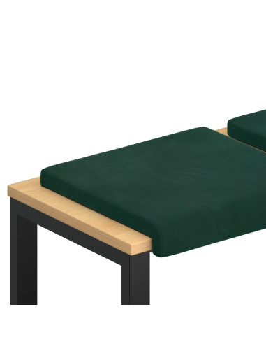 Cuscino per panchina 4 pz Velluto Verde Scuro Profondità 35 cm