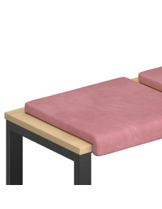 Cuscino per panchina 4 pz Velluto Rosa Profondità 35 cm 2