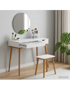 Tavolo da Trucco FAUSKE Bianco 100 x 50 x 78 cm