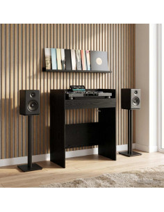 Tavolo DJ Rovere Nero 82 x 45 x 102 cm Legno ingegnerizzato