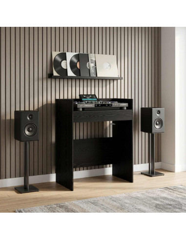 Tavolo DJ Rovere Nero 62 x 45 x 102 cm Legno ingegnerizzato