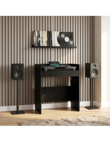 Tavolo DJ Rovere Nero 102 x 45 x 102 cm Legno ingegnerizzato