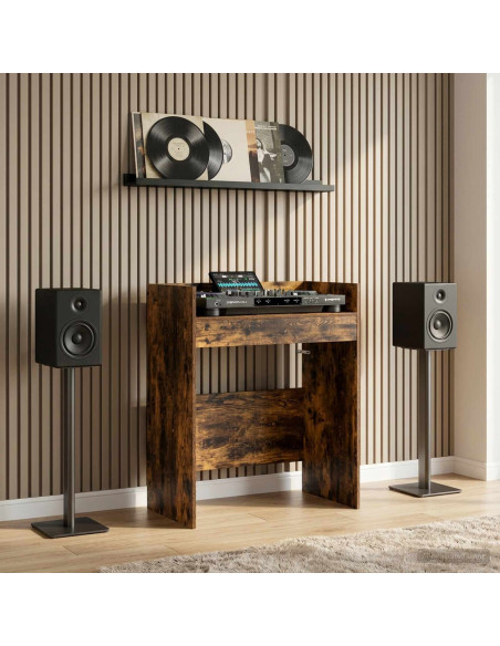 Tavolo DJ Rovere Fumo 102 x 45 x 102 cm Legno ingegnerizzato