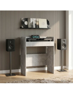 Tavolo DJ Grigio Cemento 82 x 45 x 102 cm Legno ingegnerizzato
