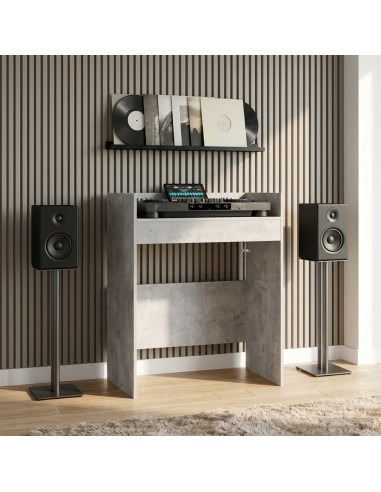 Tavolo DJ Grigio Cemento 82 x 45 x 102 cm Legno ingegnerizzato
