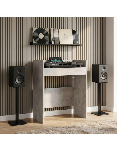 Tavolo DJ Grigio Cemento 62 x 45 x 102 cm Legno ingegnerizzato