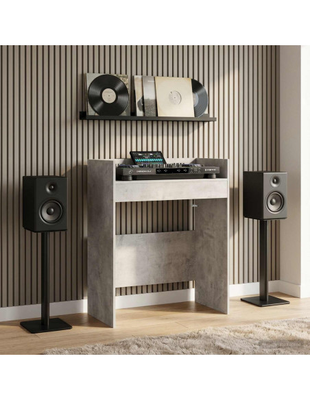 Tavolo DJ Grigio Cemento 62 x 45 x 102 cm Legno ingegnerizzato