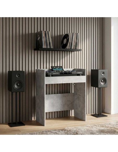 Tavolo DJ Grigio Cemento 102 x 45 x 102 cm Legno ingegnerizzato