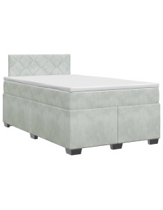 Letto box spring con materasso Grigio Chiaro 120 x 190 cm