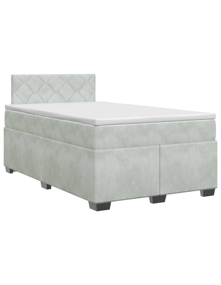 Letto box spring con materasso Grigio Chiaro 120 x 190 cm