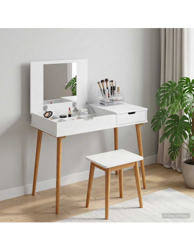 Tavolo da Trucco FAUSKE Bianco 100 x 50 x 78 cm